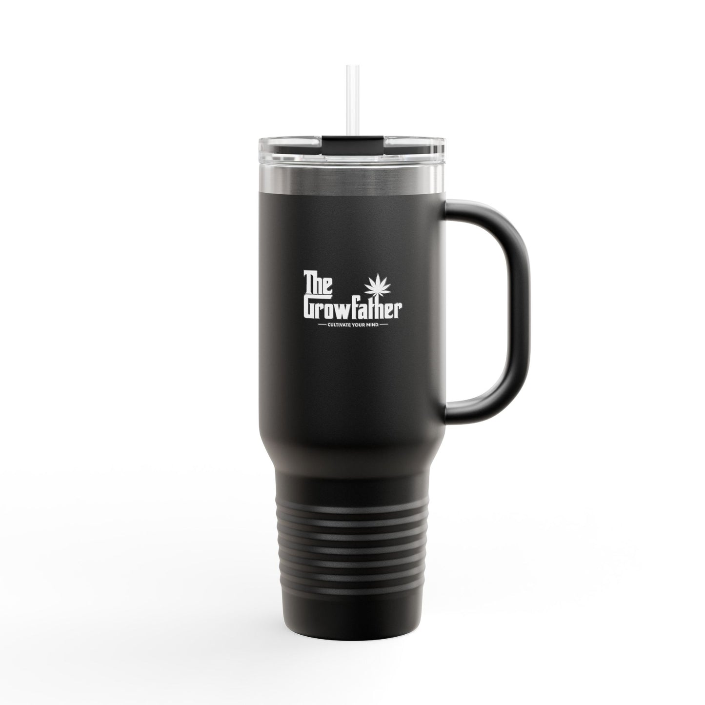 40oz Insulated Travel Mug – “The Growfather” Gardeners Tumbler with Handle