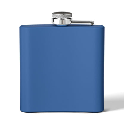 The Growfather Stainless Steel Flask — 6oz Blue Hip Flask with Cannabis Logo