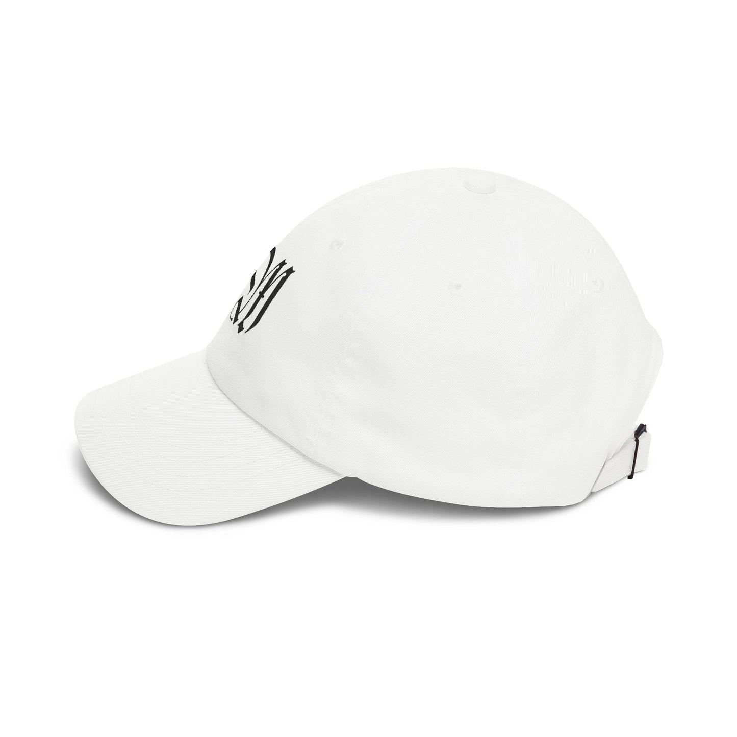 Embroidered Gothic Monogram Dad Cap - Classic White Baseball Hat