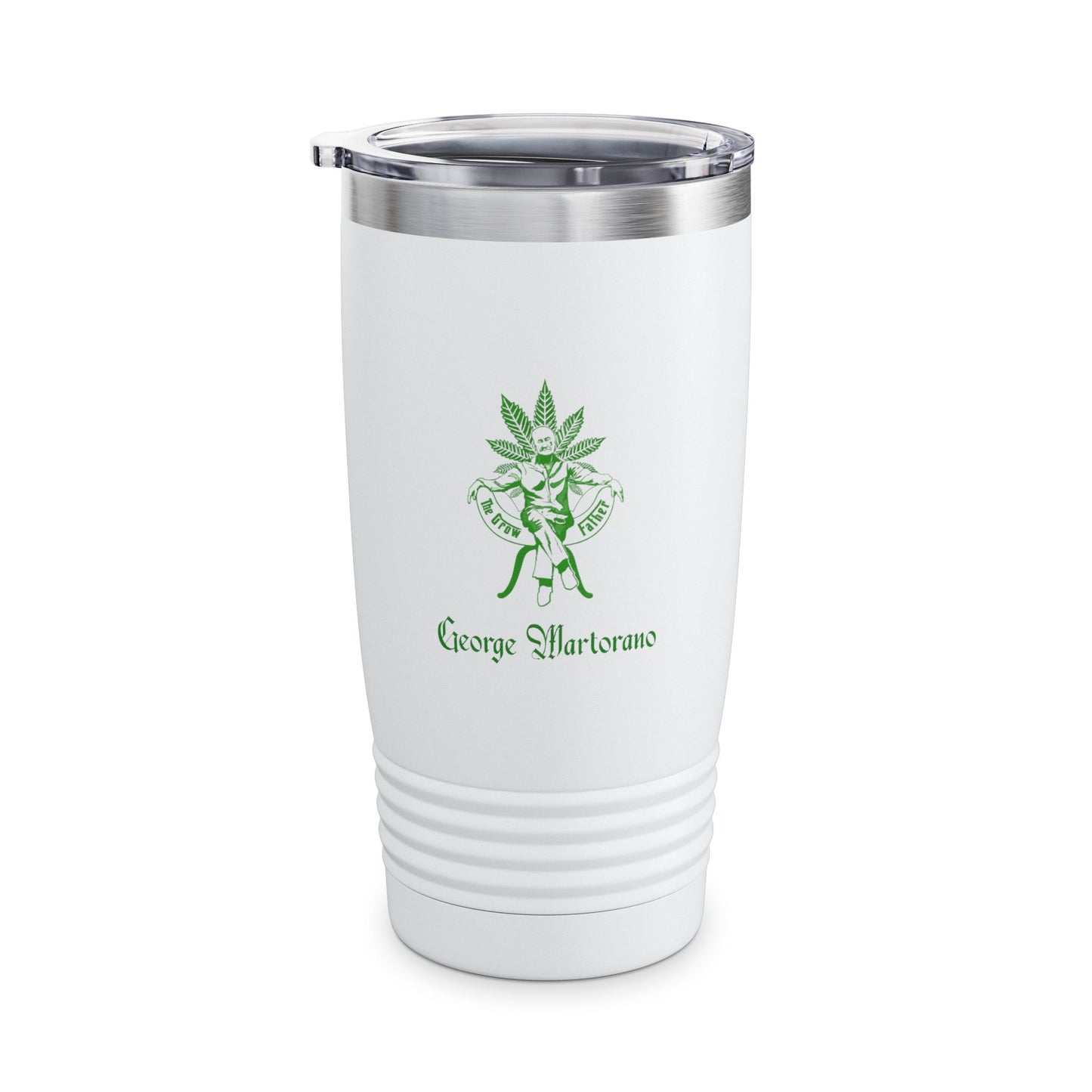 20oz Ringneck Tumbler – Green Leaf Mascot Design, Personalized 'George Martorano'