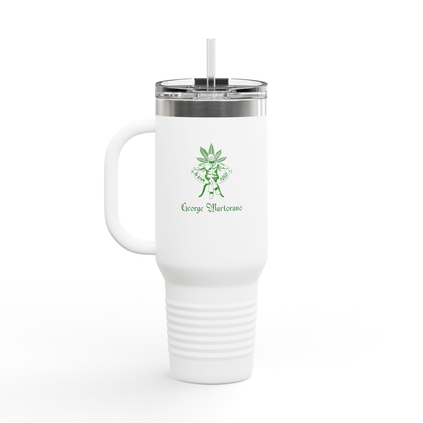 40oz Insulated Travel Mug - 'The Growfather' Green Logo Tumbler