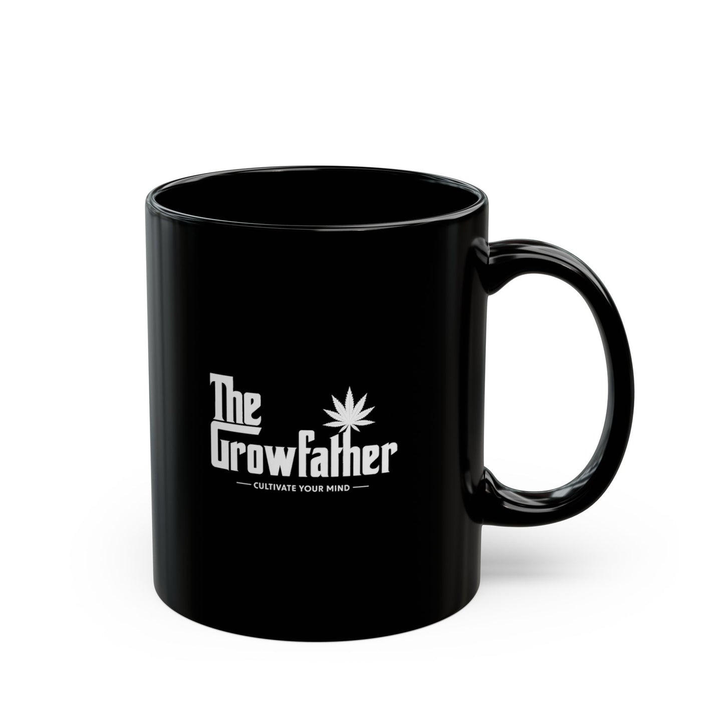 The Growfather Black Mug — 11oz/15oz Cannabis-Themed Coffee Cup