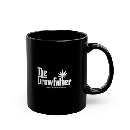 The Growfather Black Mug — 11oz/15oz Cannabis-Themed Coffee Cup