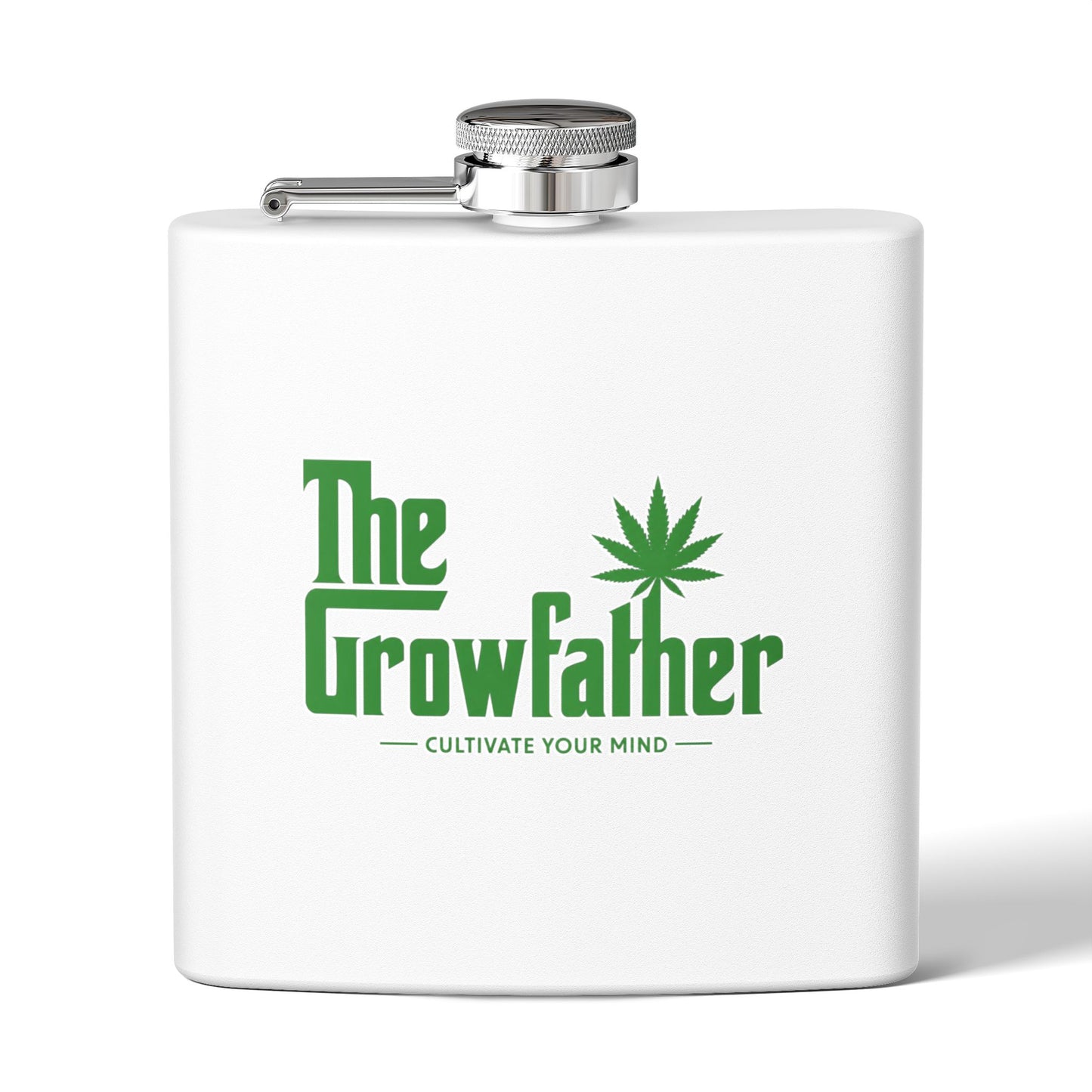 Flask — The Growfather Stainless Steel 6oz Hip Flask (Cultivate Your Mind)