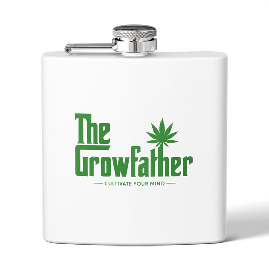 Flask — The Growfather Stainless Steel 6oz Hip Flask (Cultivate Your Mind)