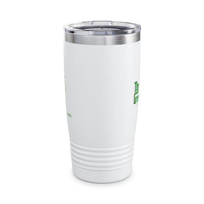 20oz Ringneck Tumbler – Green Leaf Mascot Design, Personalized 'George Martorano'