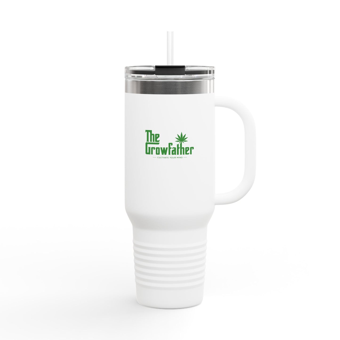 40oz Insulated Travel Mug - 'The Growfather' Green Logo Tumbler