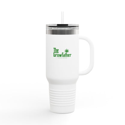 40oz Insulated Travel Mug - 'The Growfather' Green Logo Tumbler