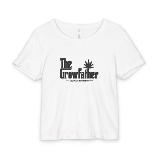 The Growfather Baby Tee – Organic Rib Cannabis Leaf Graphic Tee for Kids & Plant Lovers