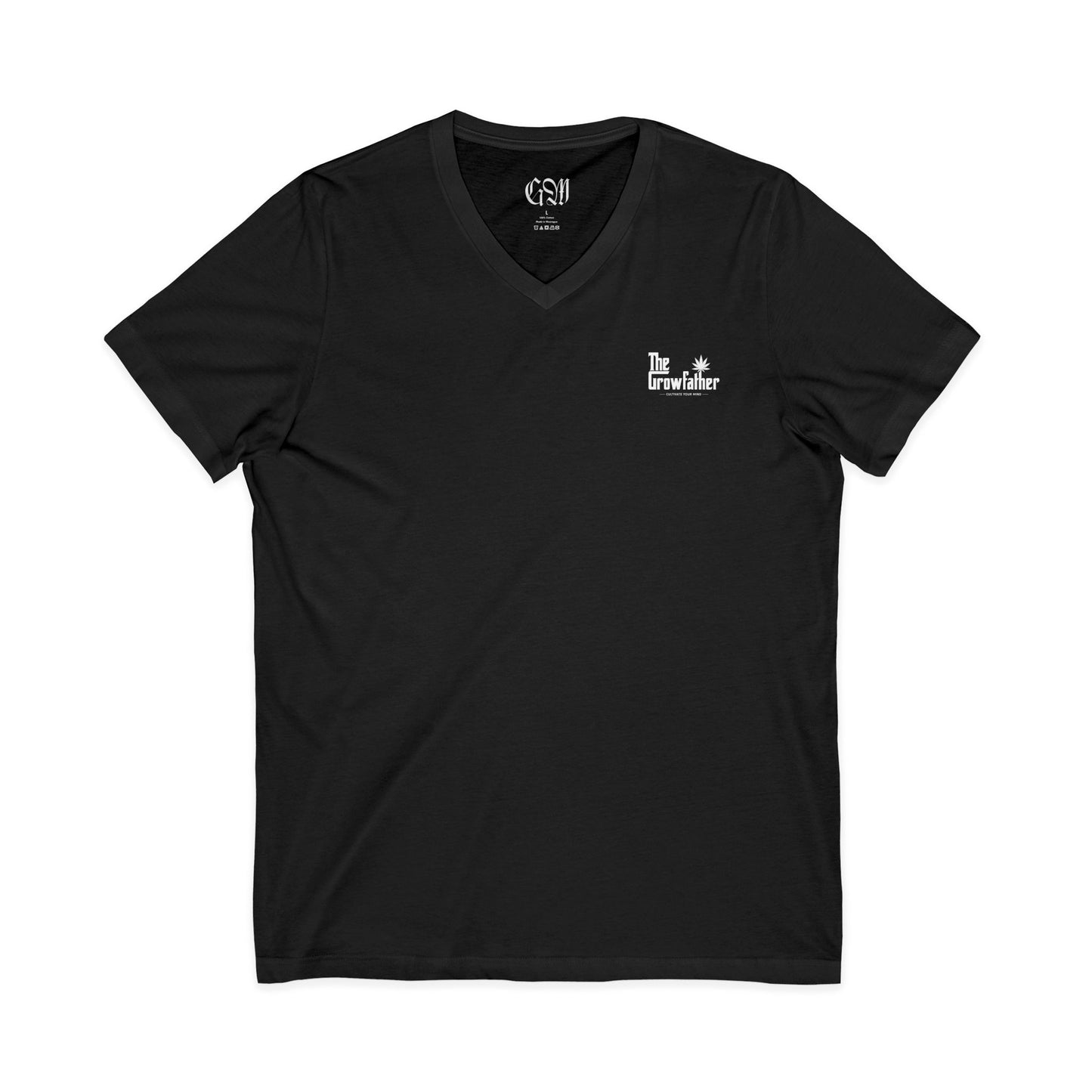V-Neck Tee — The Crusader Minimal Logo Chest & Back