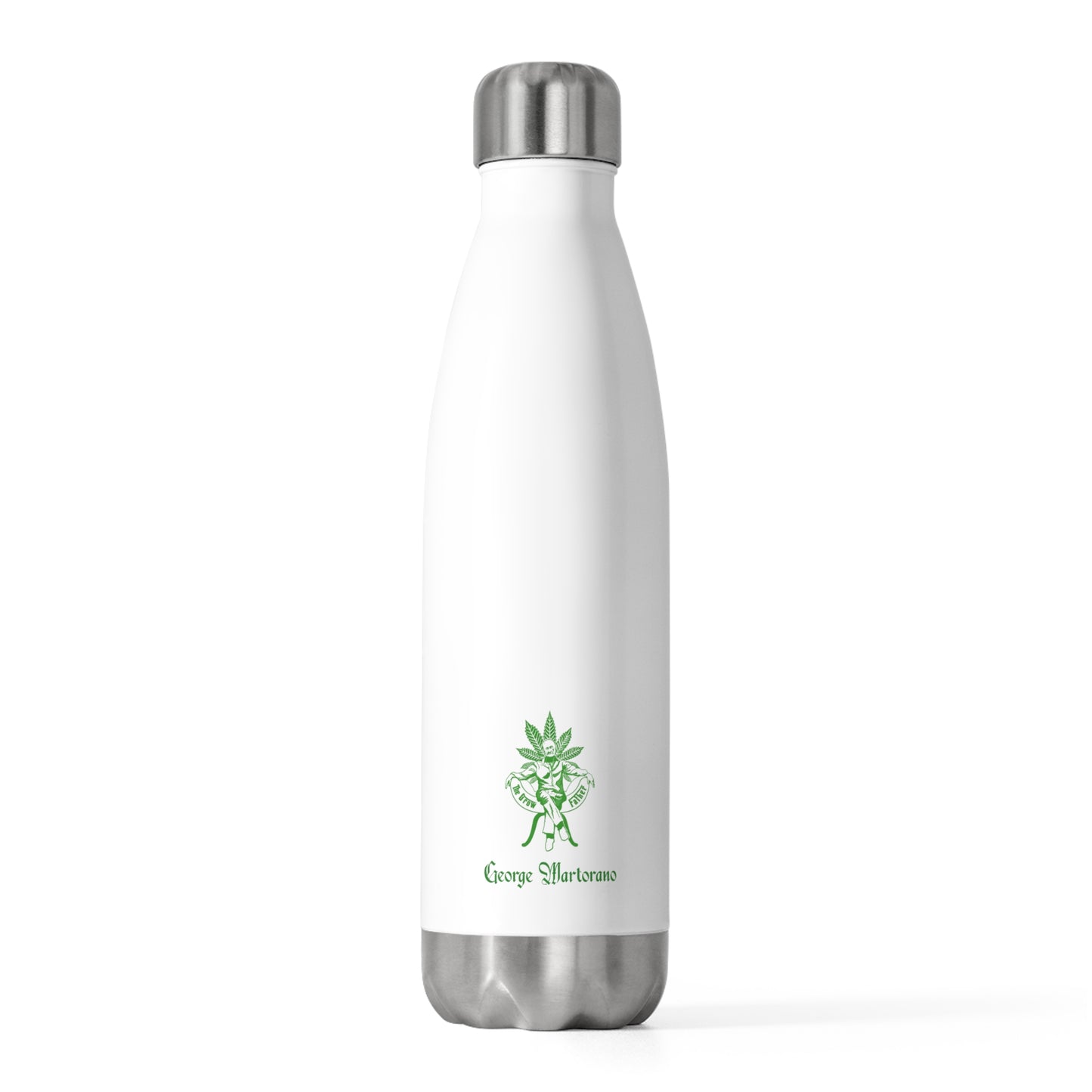 Insulated Bottle — "The Growfather" Green Logo 20oz Vacuum Water Bottle