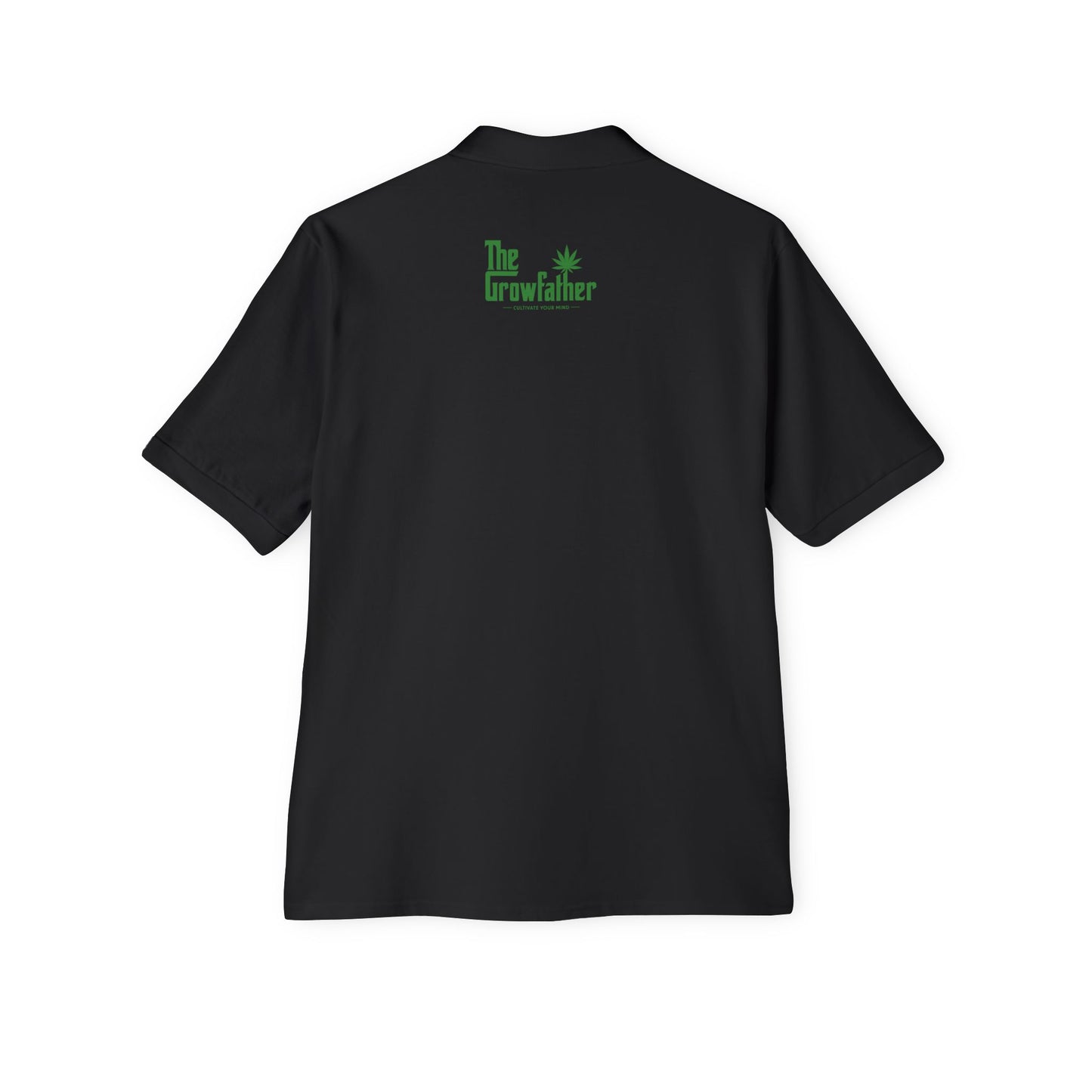 Men's Polo — 'The Growfather' Green Logo Embroidered Chest & Back