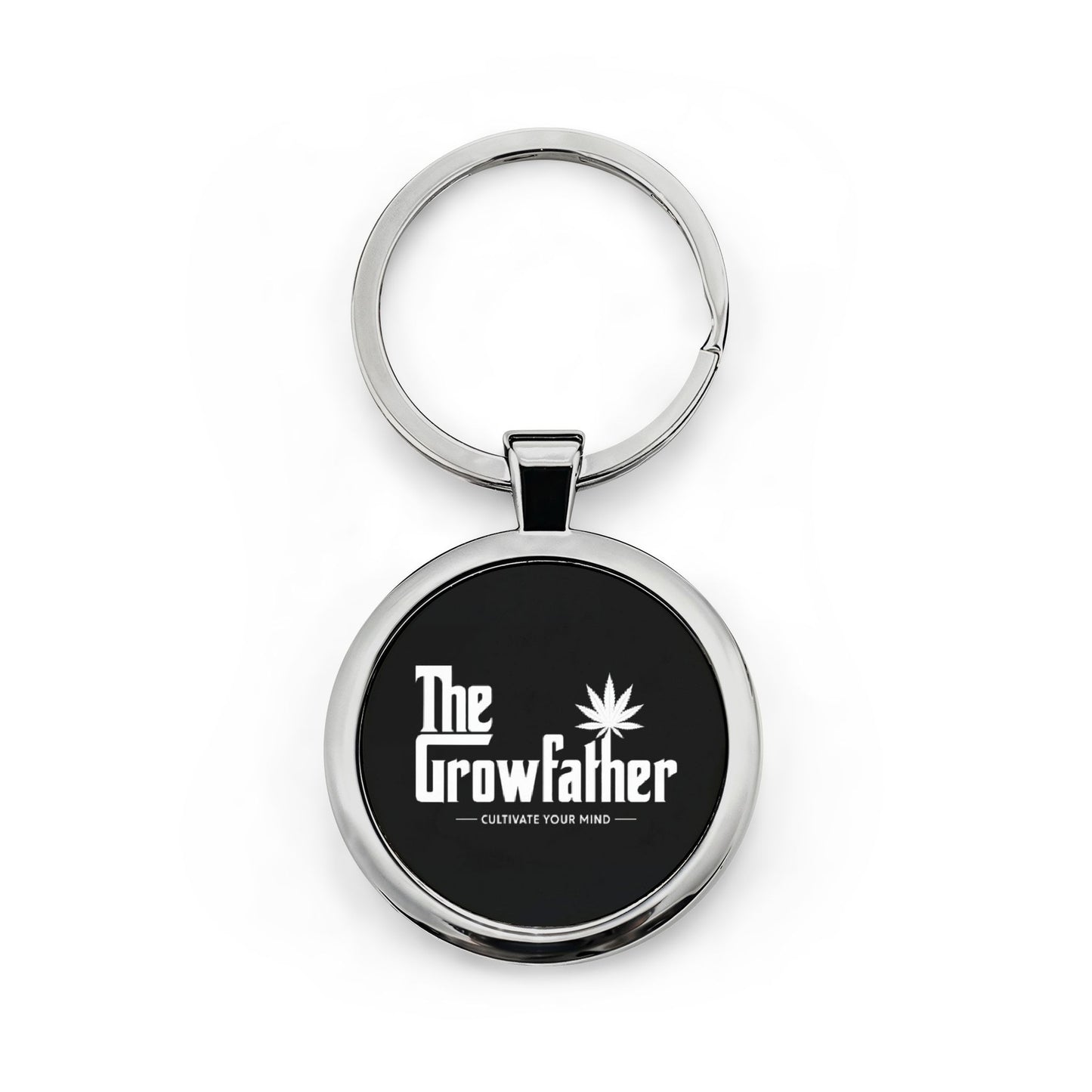 The Growfather Stainless Steel Keychain – Round Grower Gift