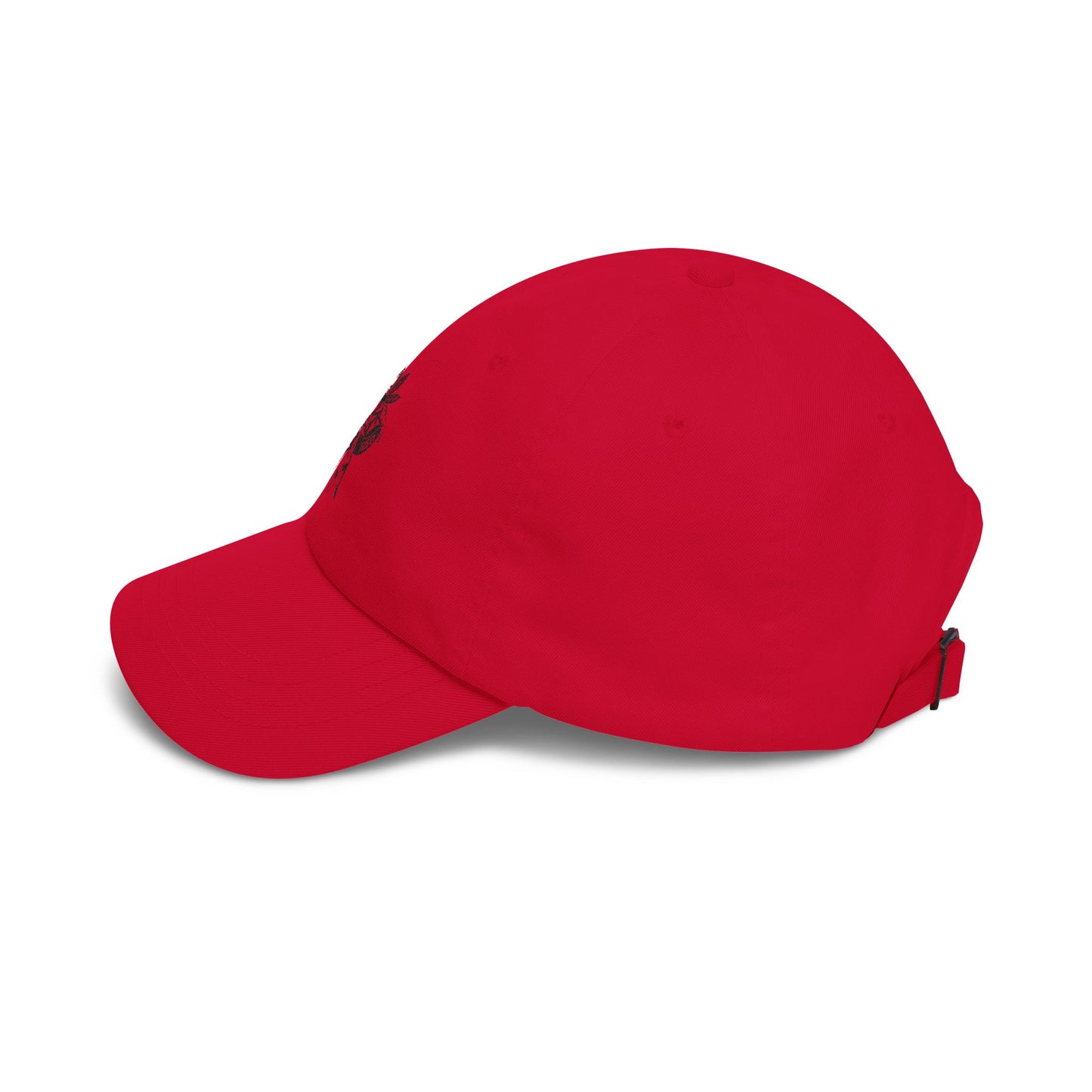 Dad Cap with Subtle Leaf Emblem — Casual Red Baseball Hat