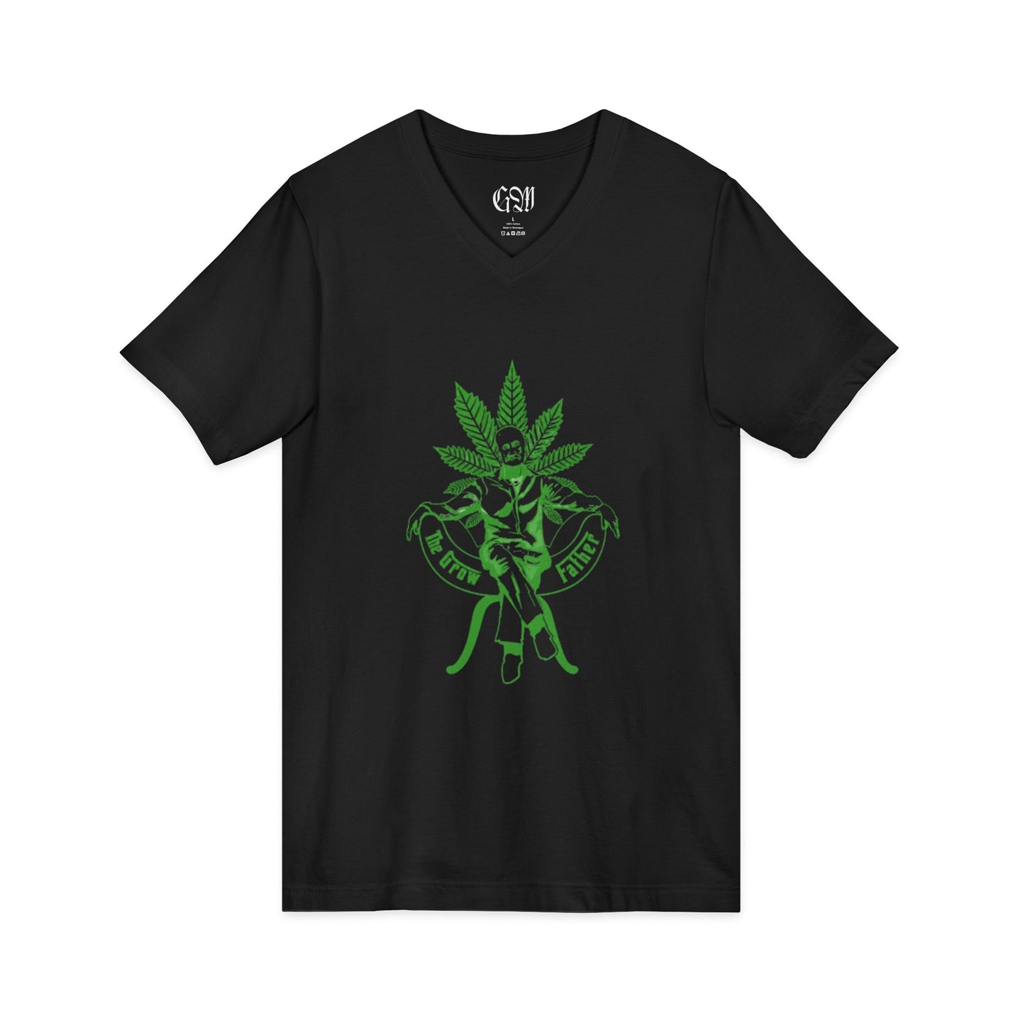 Growfather Cannabis Leaf V‑Neck Tee