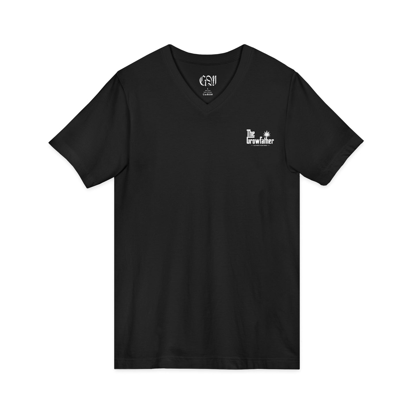 V-Neck Tee — The Crusader Minimal Logo Chest & Back
