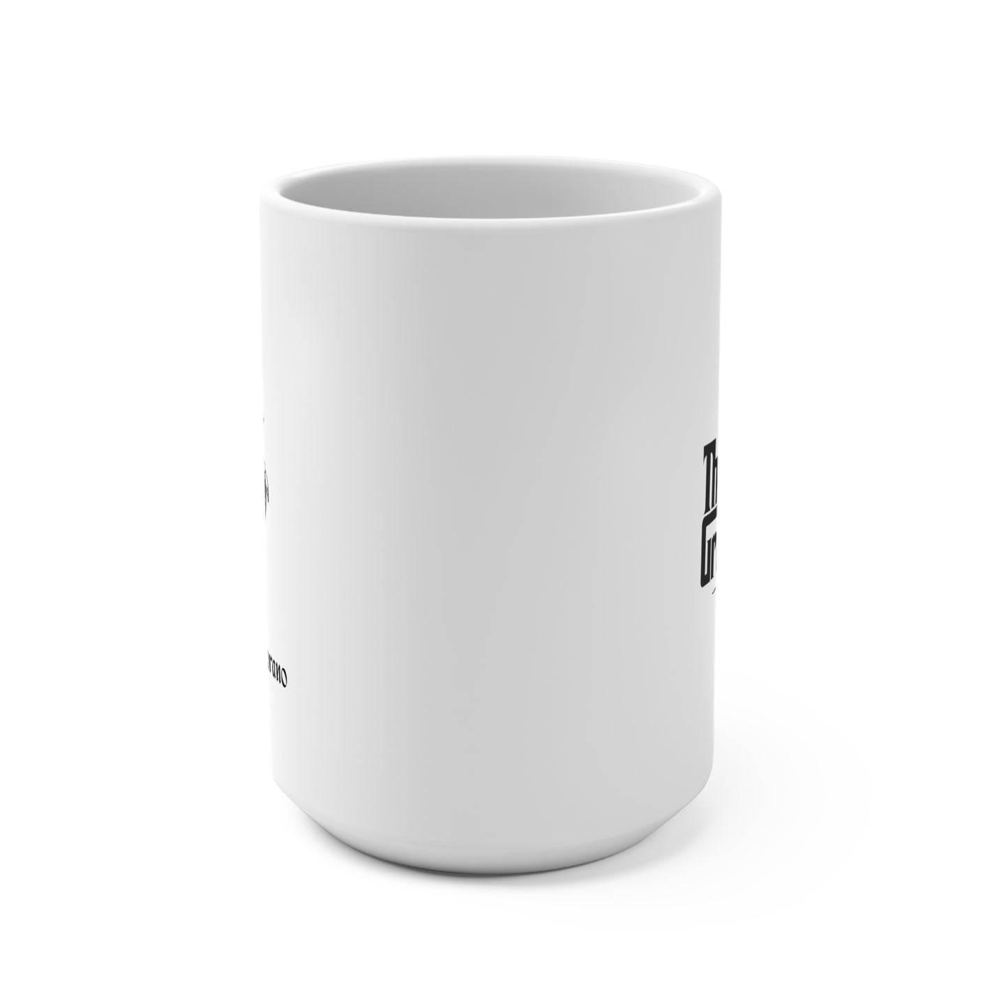 15oz Ceramic Mug — Retro Pinup Floral Emblem Coffee Cup