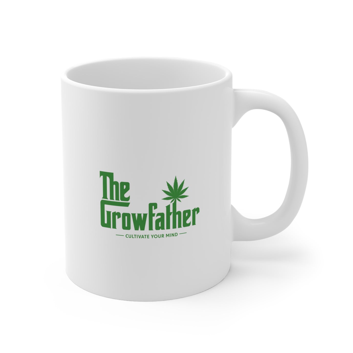 Cannabis Crest 11oz Mug — 'George Martorano' Green Leaf Logo Coffee Cup