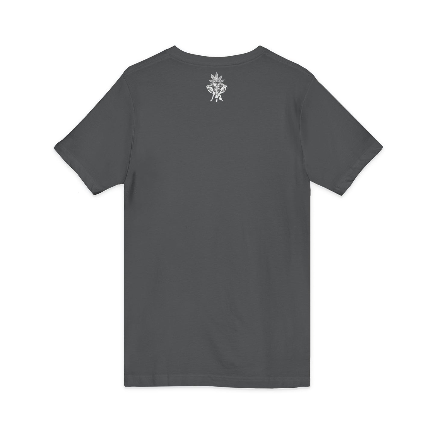 V-Neck Tee — Minimal 'The Traveler' Chest Logo with Back Compass Rose