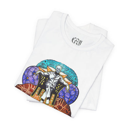 The Growfather Cannabis Graphic Tee — 'George Martorano' Vintage Mafia Stained-Glass Design
