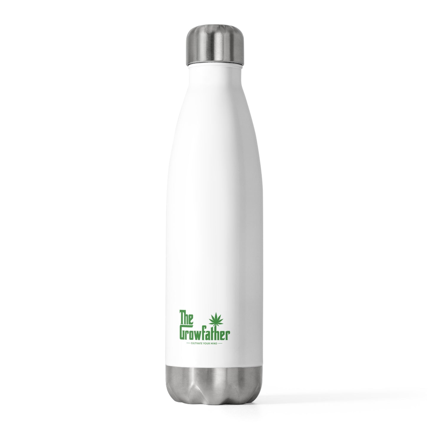 Insulated Bottle — "The Growfather" Green Logo 20oz Vacuum Water Bottle