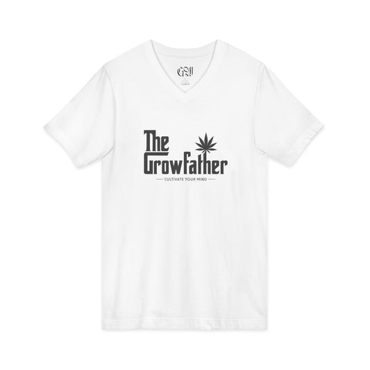 The Growfather V‑Neck Tee — Cannabis Grower Shirt