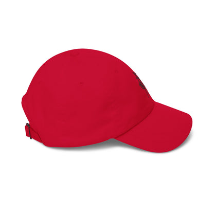 Dad Cap with Subtle Leaf Emblem — Casual Red Baseball Hat