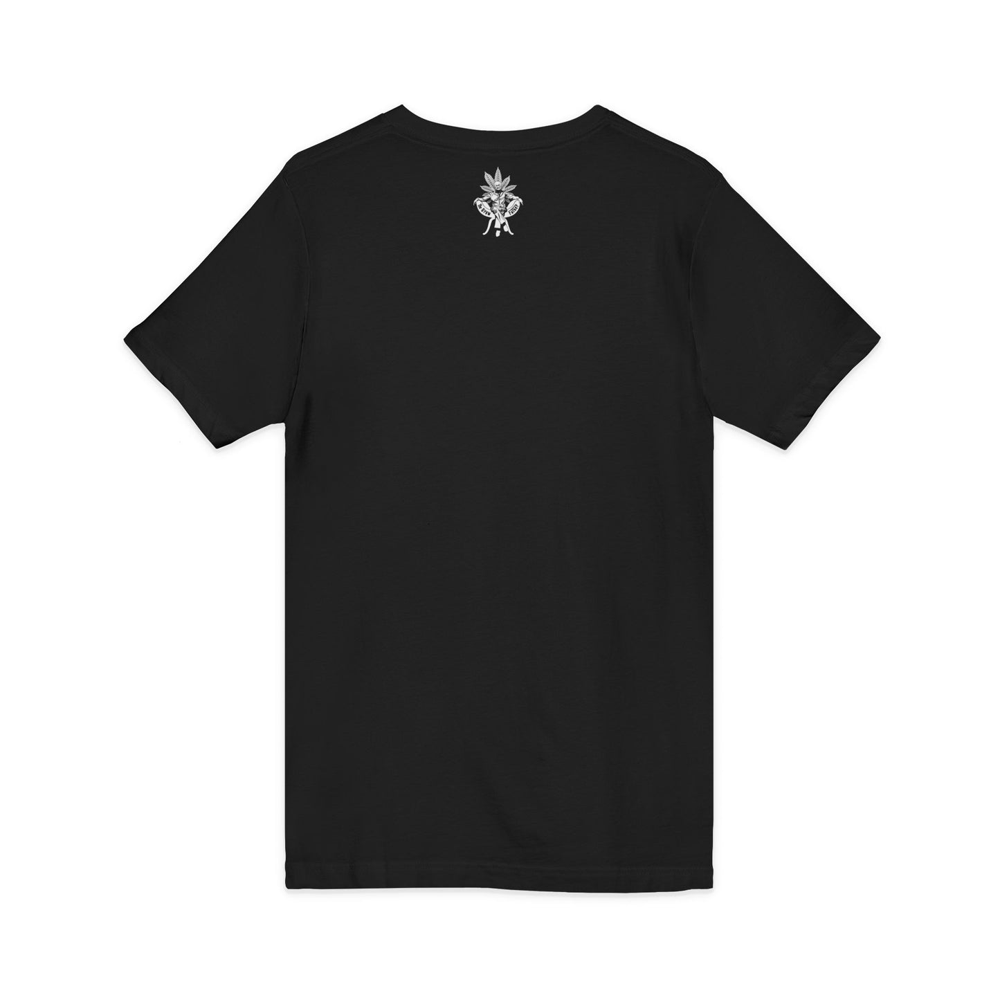 V-Neck Tee — The Crusader Minimal Logo Chest & Back