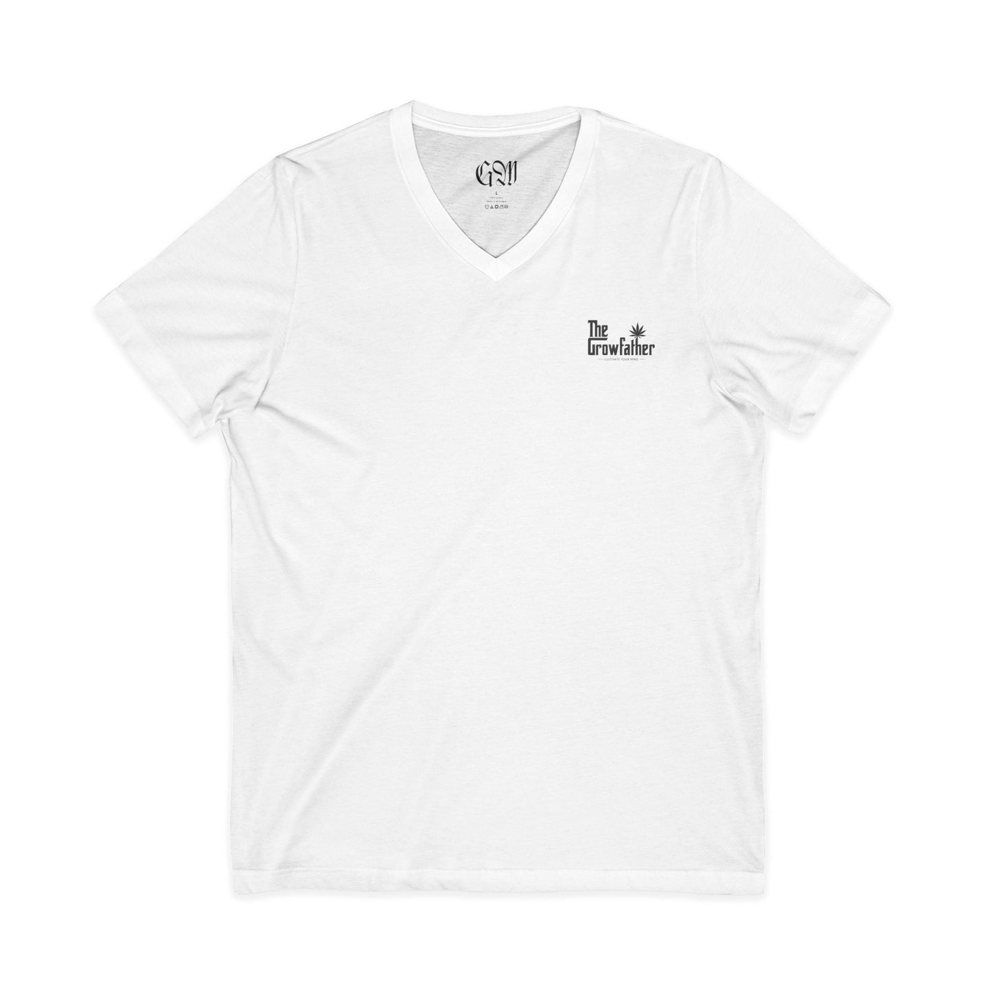 V-Neck Tee — 'The Greenfather' Minimal Botanical Graphic