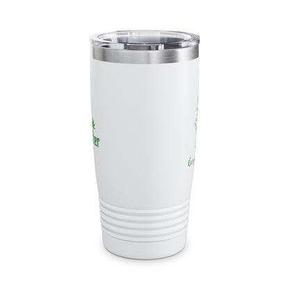 20oz Ringneck Tumbler – Green Leaf Mascot Design, Personalized 'George Martorano'