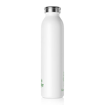Slim Water Bottle — Botanical Green Floral Logo Stainless Steel Bottle
