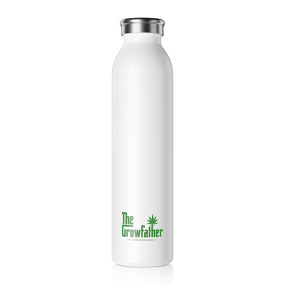 Slim Water Bottle — Botanical Green Floral Logo Stainless Steel Bottle