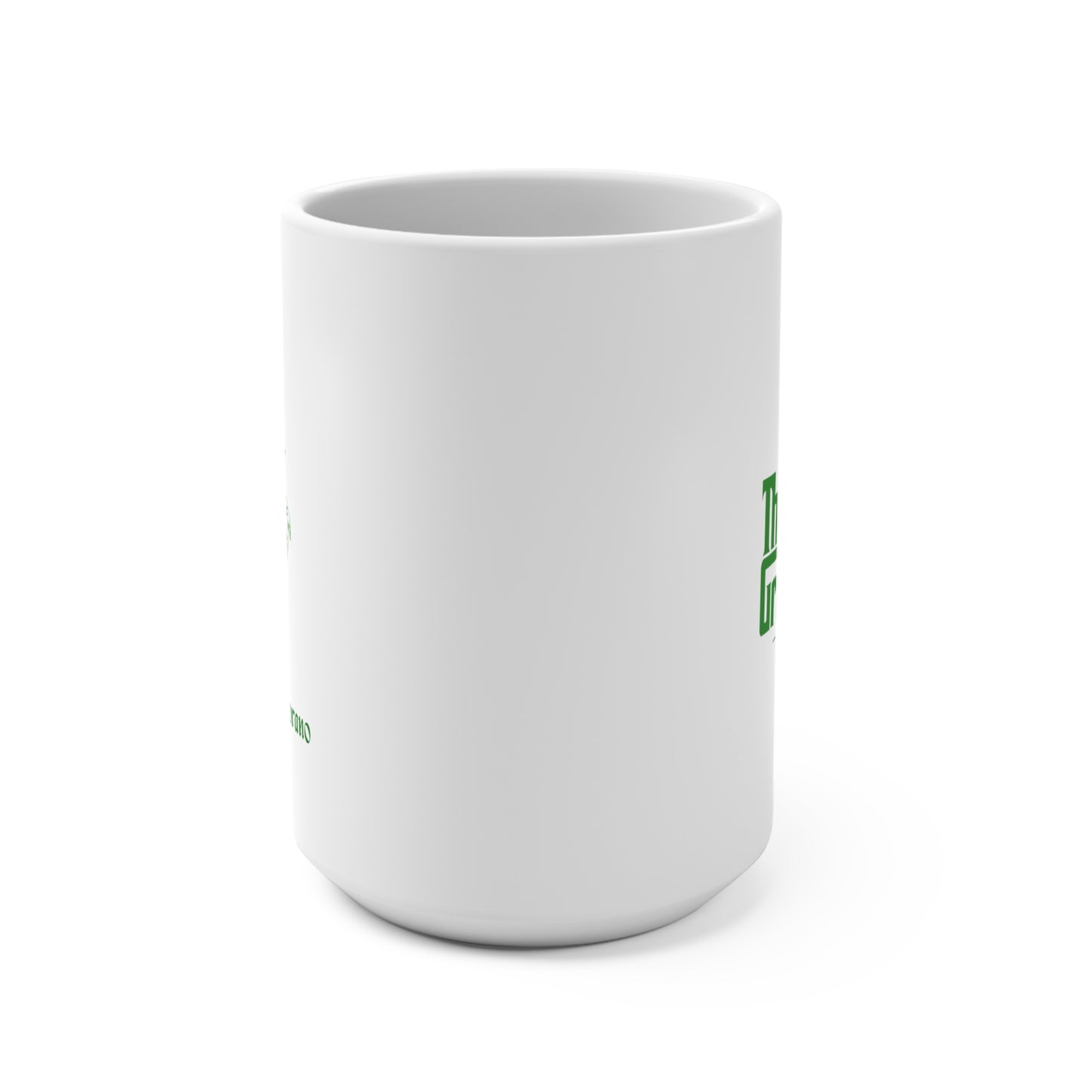 15oz Ceramic Coffee Mug — Retro Pinup Floral Emblem