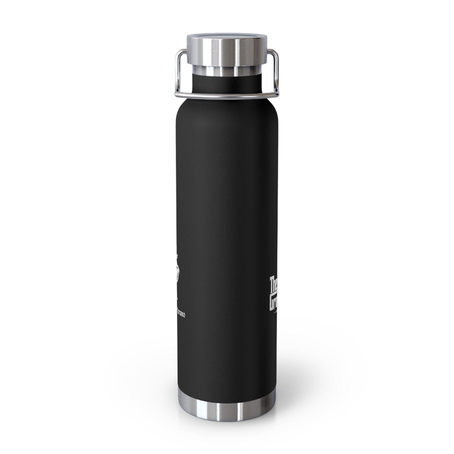22oz Copper Vacuum Insulated Bottle — Black Floral Logo Water Bottle