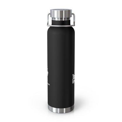 22oz Copper Vacuum Insulated Bottle — Black Floral Logo Water Bottle