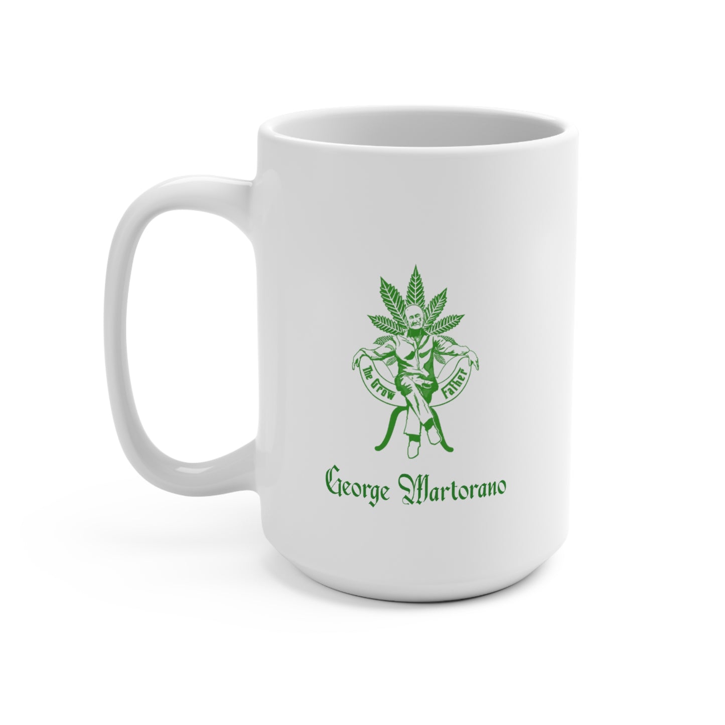 15oz Ceramic Coffee Mug — Retro Pinup Floral Emblem