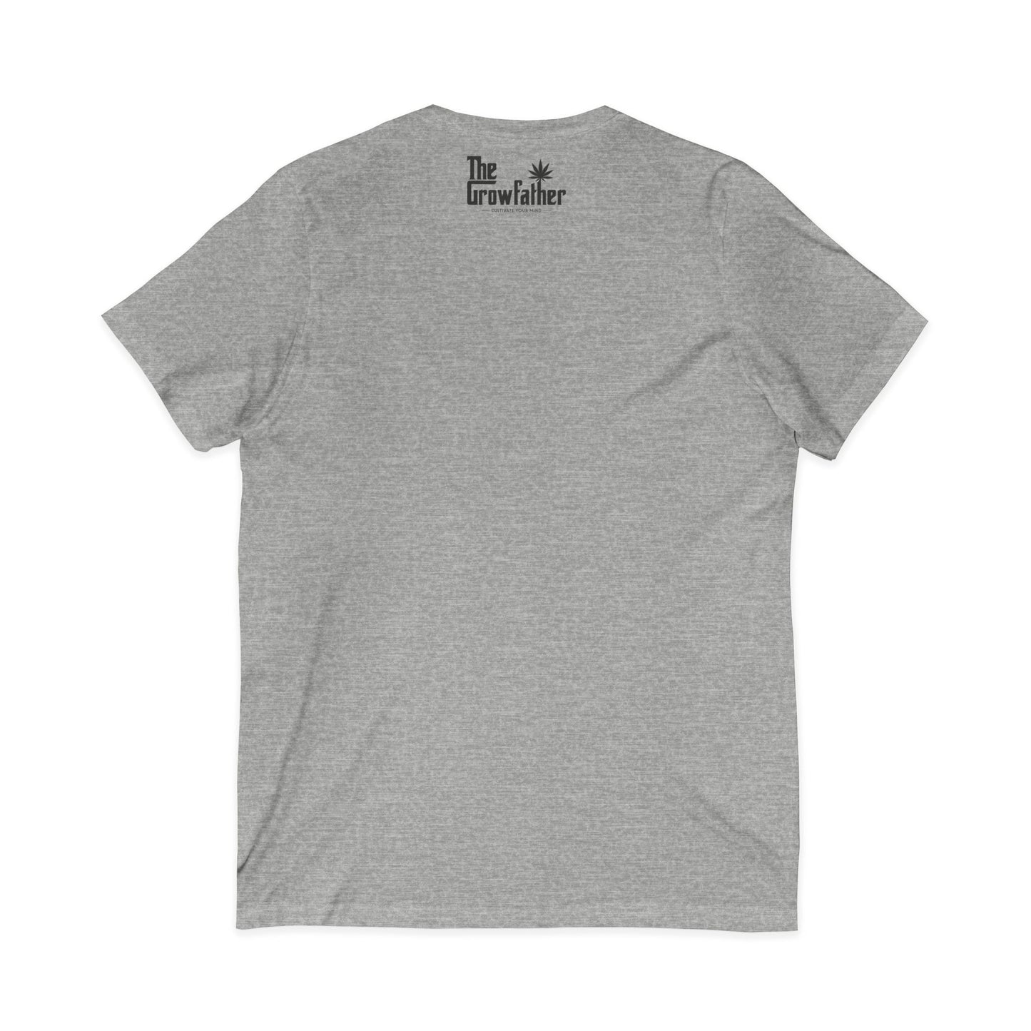 Cannabis Godfather V-Neck Tee — 'The Growfather' Graphic Shirt