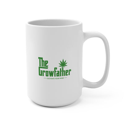 15oz Ceramic Coffee Mug — Retro Pinup Floral Emblem