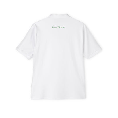 Classic Men's Piqué Polo — Subtle Monogram Chest & Script Back