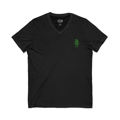 The Growfather V-Neck Tee — Cannabis Logo Graphic T-Shirt