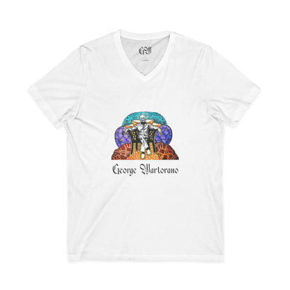 The Growfather V-Neck Tee — "George Marlorano" Cannabis-Themed Graphic Shirt