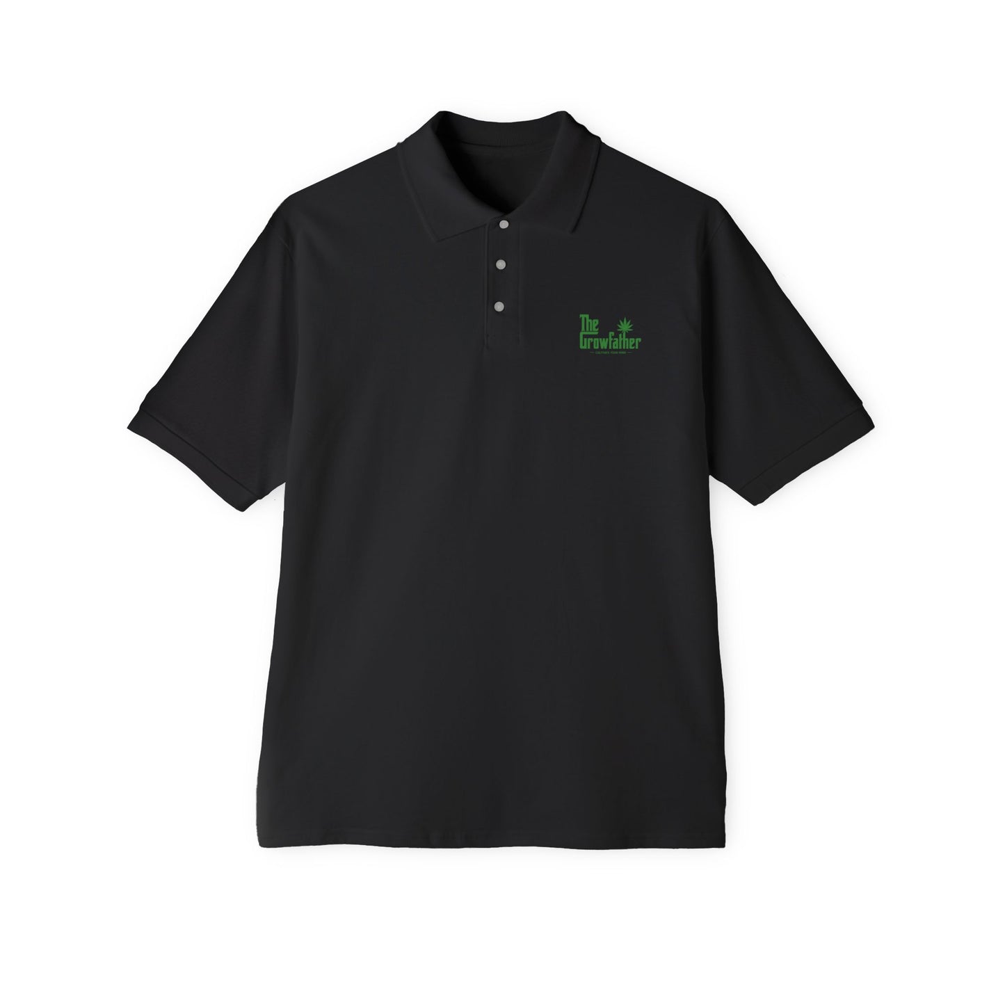 Men's Polo — 'Life Without People' Minimal Green Logo