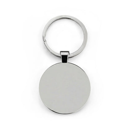 The Growfather Stainless Steel Round Keychain — Cannabis-Themed Keyring Gift